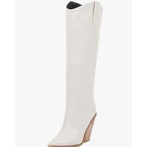 TALL WHITE POINTED TOE BOOTS